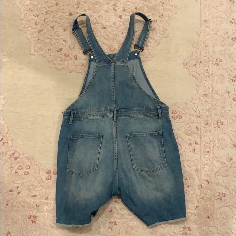 GAP Light Blue Denim Short Overalls - Picture 3 of 5